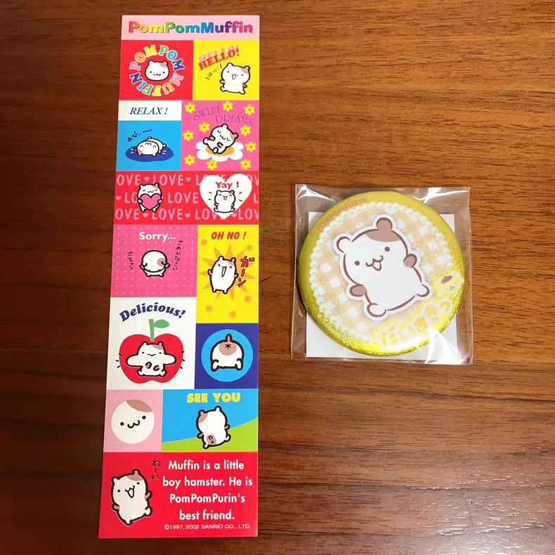 三丽鸥玛芬 布丁狗好朋友 pompommuffin 贴纸 吧唧
