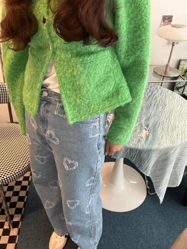 [S-M] 도로시 하트 펀칭 데님 팬츠