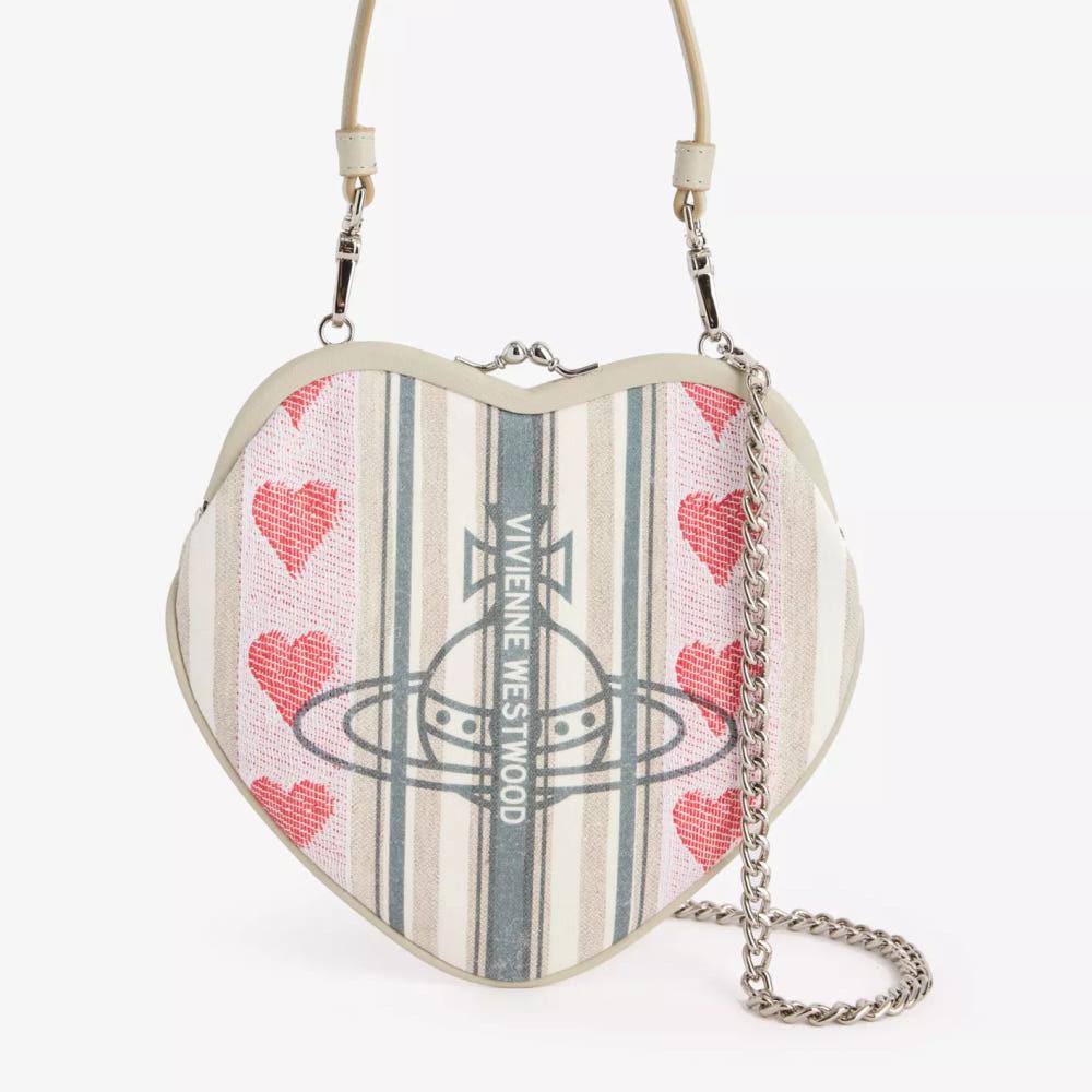 벨 하트 프레임 린넨 백