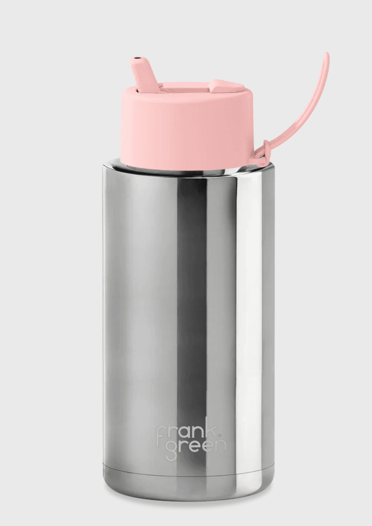 Ceramic Reusable Bottle - 34oz / 1,000ml - Chrome Silver