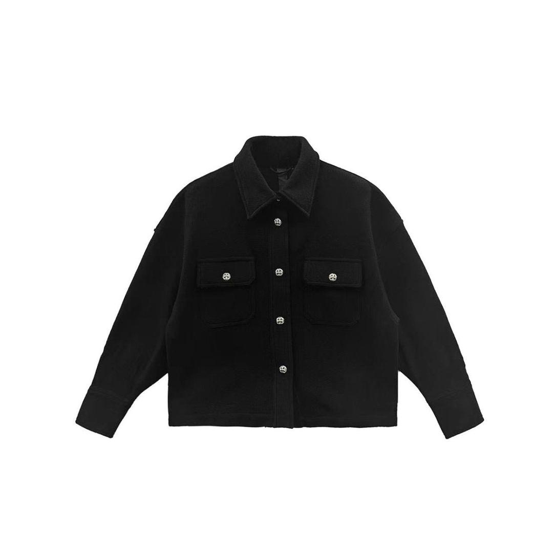 크롬하츠 Chrome Hearts Work Dog Black Short Wool Jacket - 위시버킷