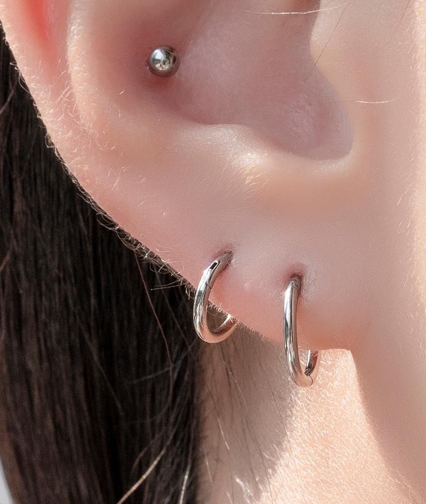 ★[써지컬스틸] 원터치 세그먼트 링 피어싱 [두께1.2mm]
