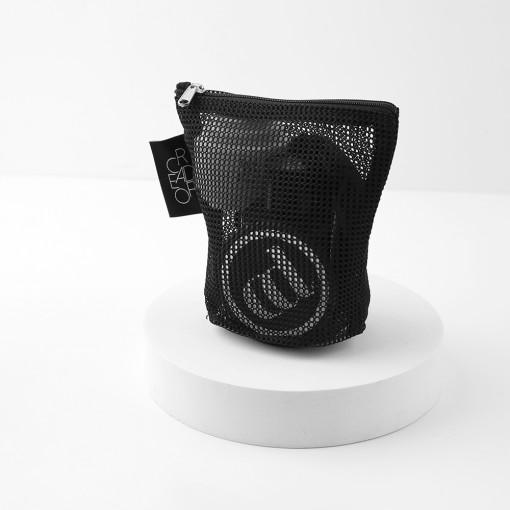 크리아도르 블랙 메쉬 그물 지퍼 파우치