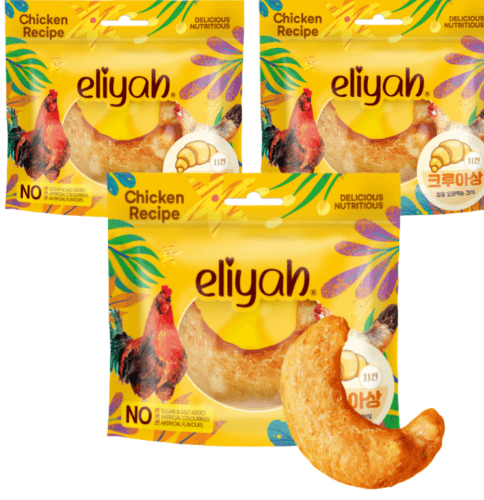 [무료배송] [3개 세트] 엘리야 치킨 크루아상 강아지 덴탈껌 110g