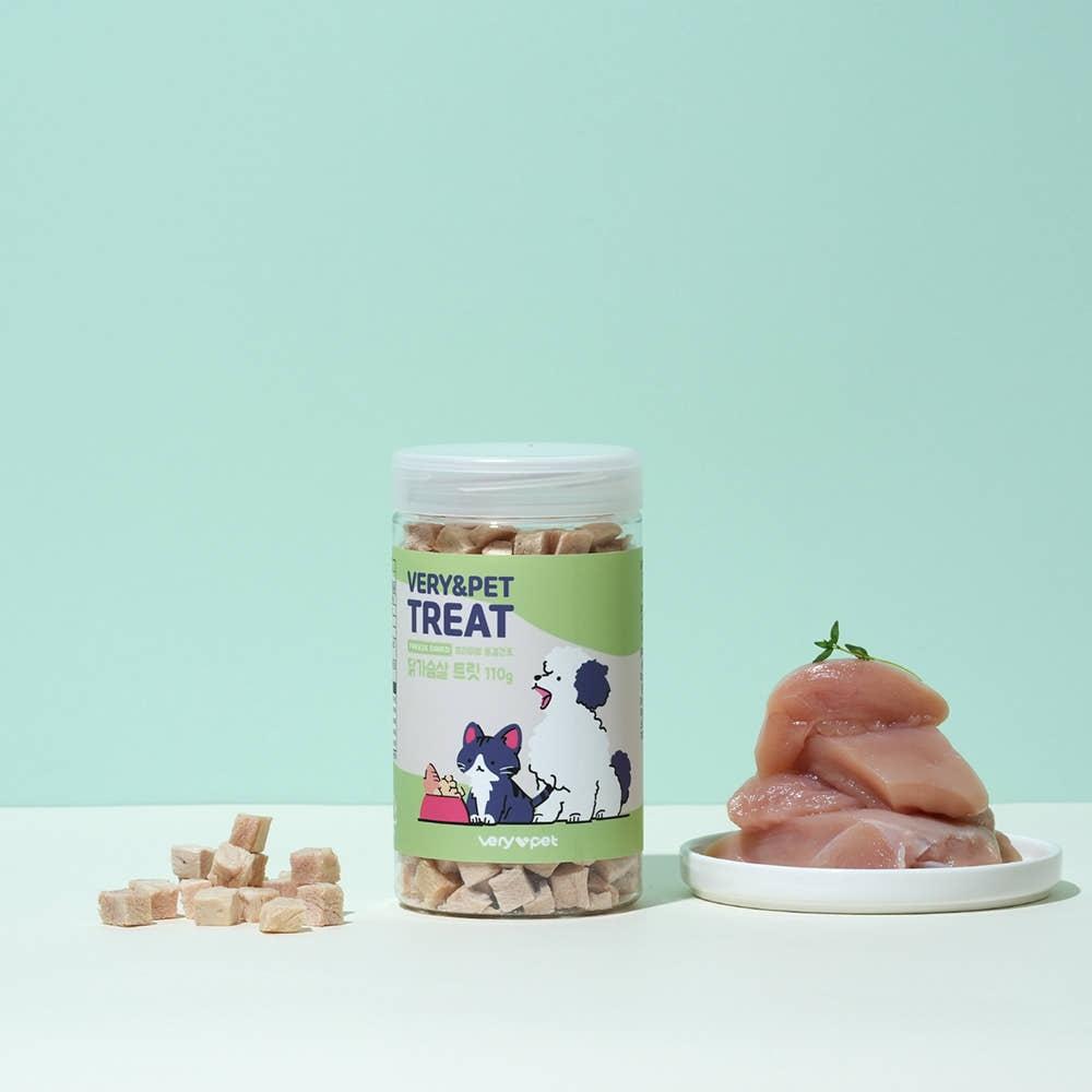 베리앤펫 동결건조 닭가슴살 트릿 강아지 고양이 간식