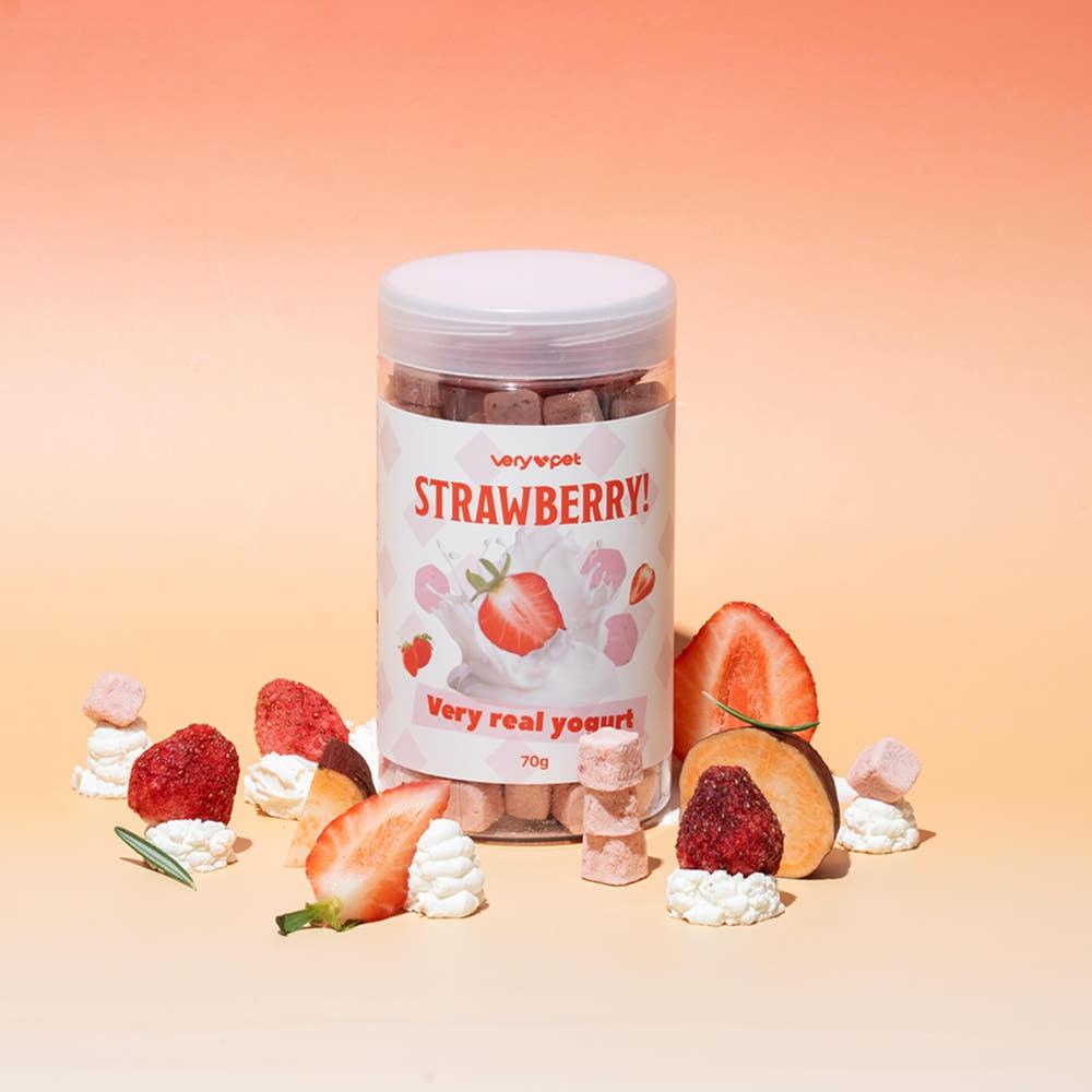 베리앤펫 동결건조 딸기 요거트 트릿 강아지 고양이 유산균 간식 70g