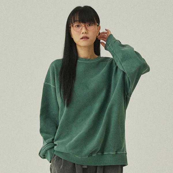 [캐피디자인] PIGMENT SWEAT SHIRT (DEEP GREEN)