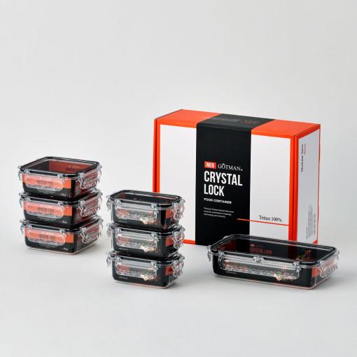 고트만 네오크리스탈락 트라이탄 밀폐용기 모듈 7종세트 블랙