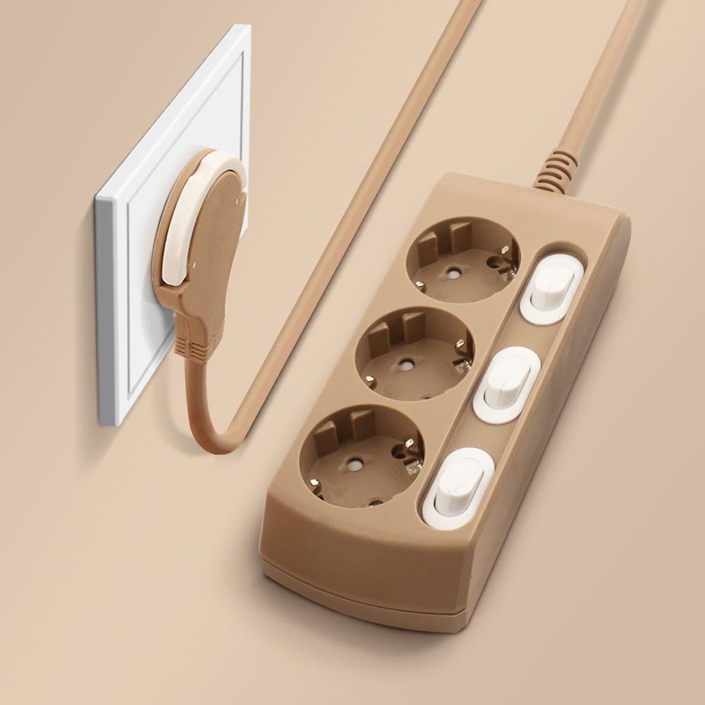 비맥스 납작 멀티탭 고용량 에어컨 전용 과부하차단 개별스위치 공간활용 콘센트 3구 1.5m