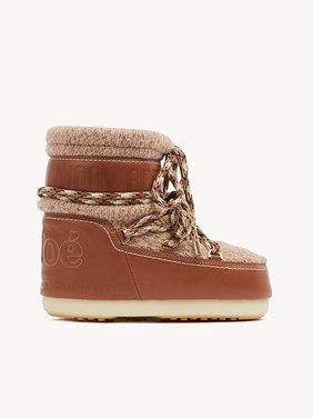 Chloé x Moon Boot In Calfskin With Knit | Chloé UK