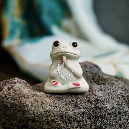 귀여운 합장 개구리 장식 도자기 차총 다우 실내장식 불교 기도 부처님 박람회 굿즈
