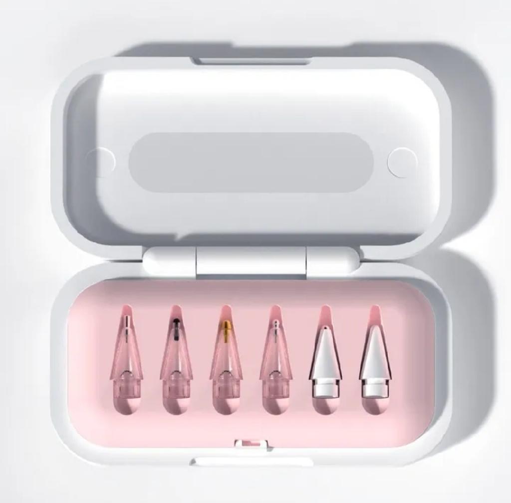 [🚀당일배송💰초특가💰]애플펜슬 호환 교체 펜촉 6종 세트 케이스 수납