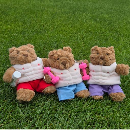 헬스키링 곰돌이 근육 머슬키링 마초곰 프로틴 mupik 무픽 하비베어 백꾸 인형키링