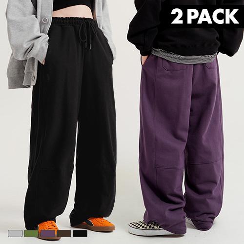 [더블유브이프로젝트] [2PACK] 네거티브 헤비코튼 스웨트 밴딩팬츠 5종 JNLP7755