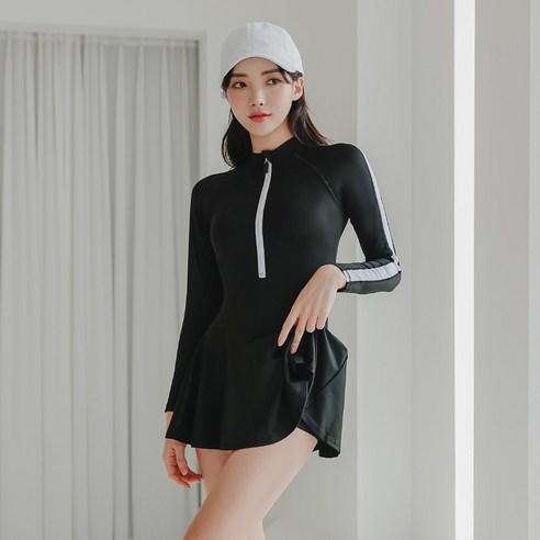 베라프 라인 반집업 여자 치마 브라탑 래쉬가드 세트 - 래쉬가드 상하세트 | 쿠팡