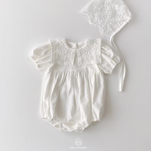 [당일발송] 홀릭메이드 블러썸카라슈트 북유럽 신생아 여아 50일 100일 200일 돌 아기 촬영 옷 반팔