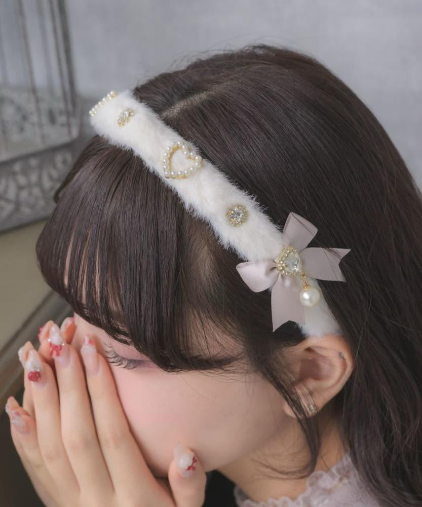 로지타 ROJITA 비쥬 리본 푹신한 카츄샤 머리띠