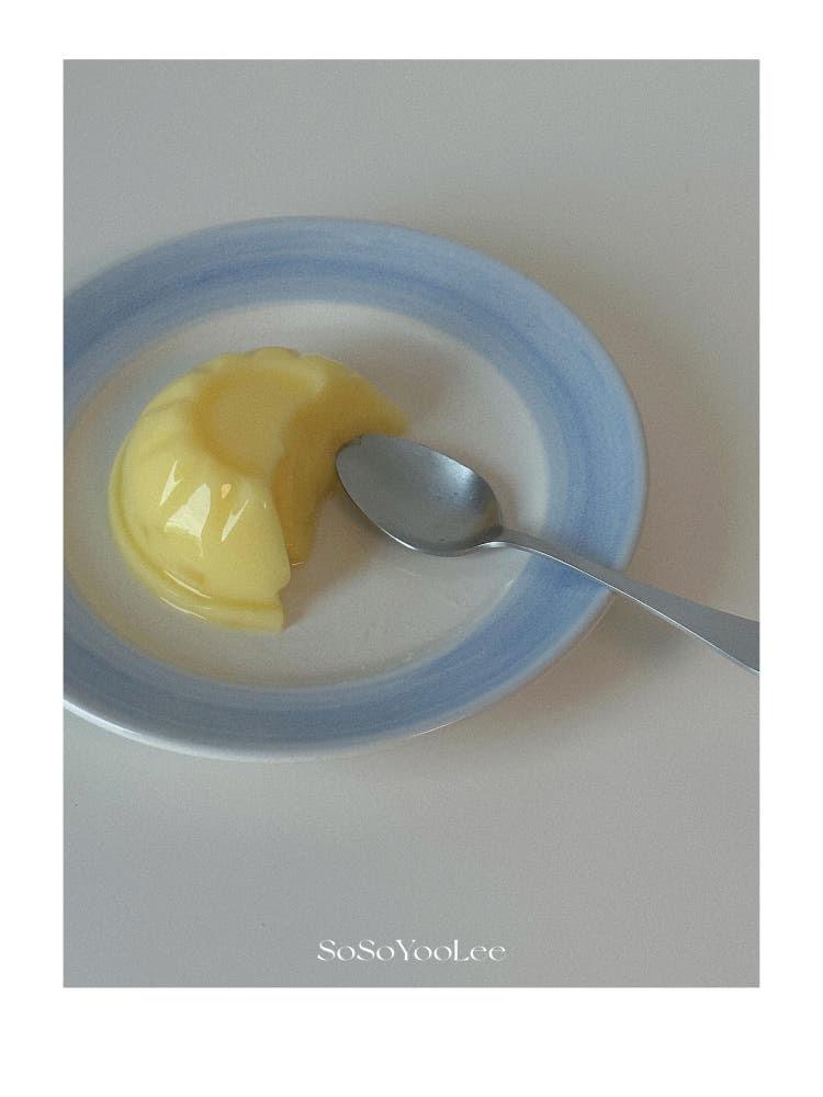 Summer Blue Plate 카네수즈 플레이팅 카페 디저트 접시