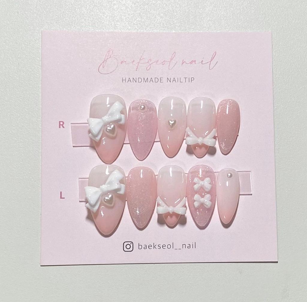 리본블링 수제네일팁