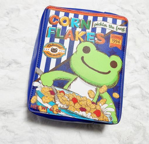 일본 /  피클스 개구리 콘플레이크 사각 파우치🐸