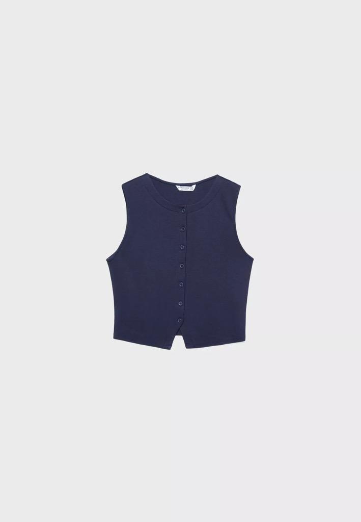 Basic button-up T-shirt