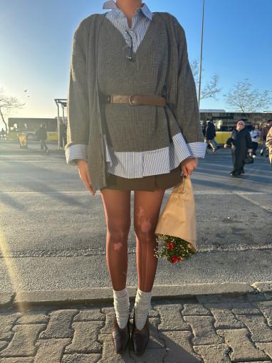 [Bloody mary tights] 유니크 레드 버건디 플라워 타투 컬러스타킹 프린팅스타킹