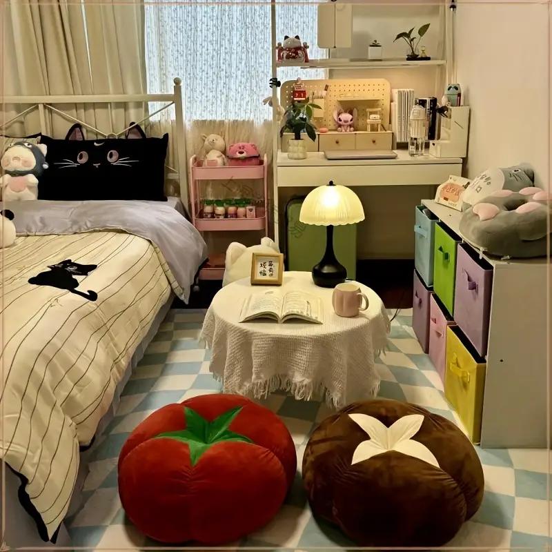 아름다운 채소 모양의 소파 베개 - 토마토, 버섯, 등등 - 사무실, 집, 생일, 할로윈, 크리스마스, 추수 감사절 선물용 - 표준 스타일, 손세탁만, 식품 주제, 세탁 가능, 성인용, 올 시즌 사용, 수선 접착, 직물, 비직물 재료 직조, 염색 공예, 전기 없음, 적극적인 프린팅, 폴리에스터 섬유 조성, 180-200 g/㎡ 사각 그램 무게