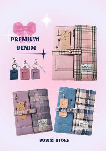 수심 Denim Check Diary(3 color) 데님 체크 다이어리 커버 A5 6공 바인더