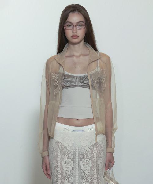 Mesh Sheer Zip-Up Jacket Skin