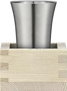 ピーコック魔法瓶工業(The-peacock) ピーコック 冷酒タンブラー おうち居酒屋シリーズ 100ml 保冷 ステンレス真空断熱構造 冷酒 日本酒 木製 桝付き 酒器 魔法瓶 タンブラー ステンレス ATK-10 XA