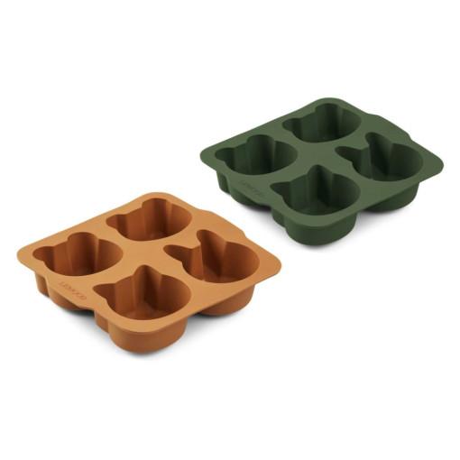 리우드 Liewood - 마리암 케이크 베이킹 몰드 2팩, 헌터 그린 & 머스타드 믹스