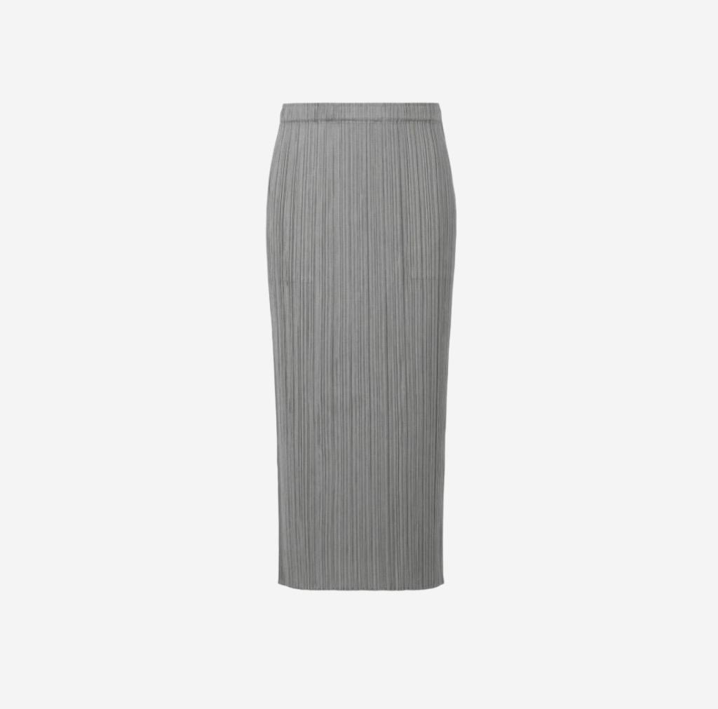 (W) Pleats Please Issey Miyake New Colorful Basics 3 Skirt Gray