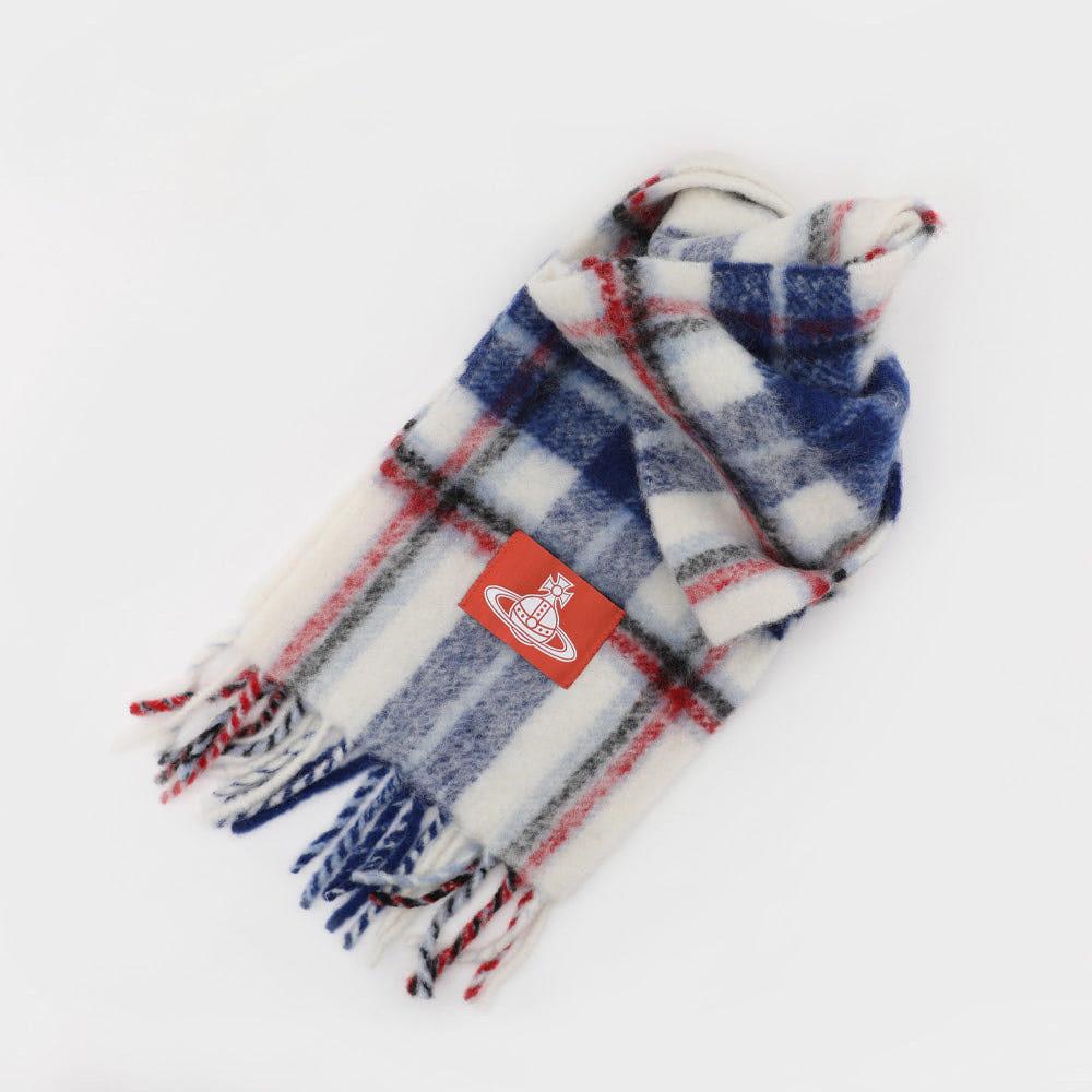 비비안웨스트우드 25FW 오알비 체크 청키 타탄 알파카 울 여성 머플러 8103014F W01BM A405