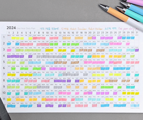 1년 한장 플래너 신개념 해빗 메이커 습관형성 트래커 연력 루틴 습관 계획 챌린지 OYDP