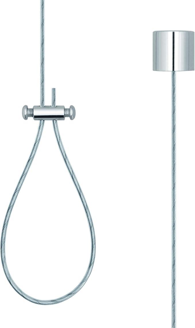 Libaro Takfäste för duschskenor, takupphängning 1,50 m, tillverkad av mässing och rostfritt stål, kan förkortas individuellt