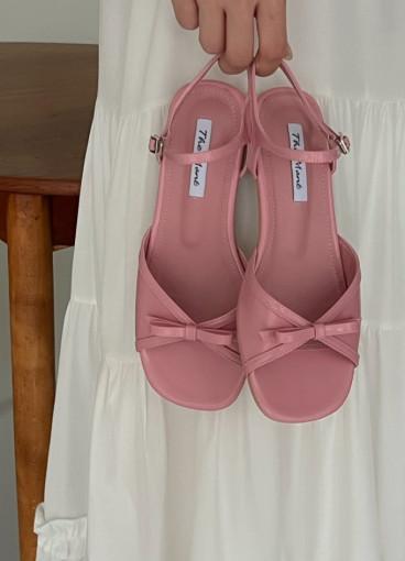 발편한 여자여름샌들 리본샌들 블랙 핑크 1cm