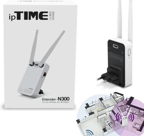 와이파이 확장기 WIFI 증폭기 무선 인터넷 중계기 ipTIME 익스텐더 EFMN300