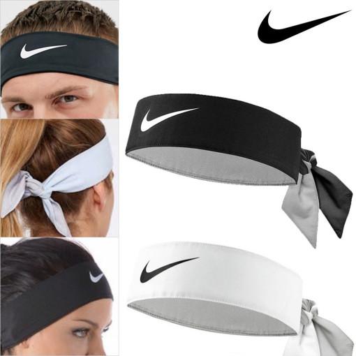 나이키 스우시 프리미엄 헤드타이 블랙 테니스 헤어밴드 드라이핏