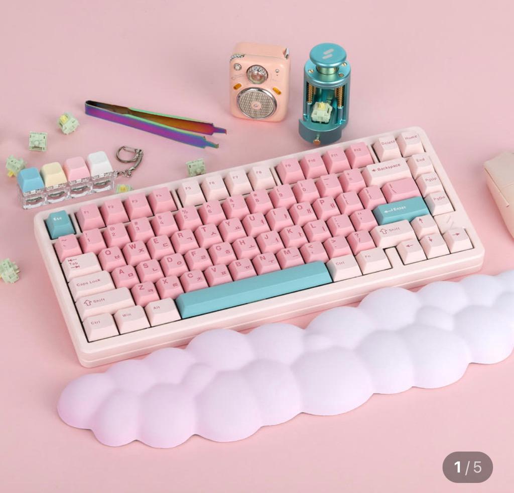 SPM 조약돌75 유무선 알루미늄 커스텀 축교환 게이밍 기계식 키보드 (파우더핑크)