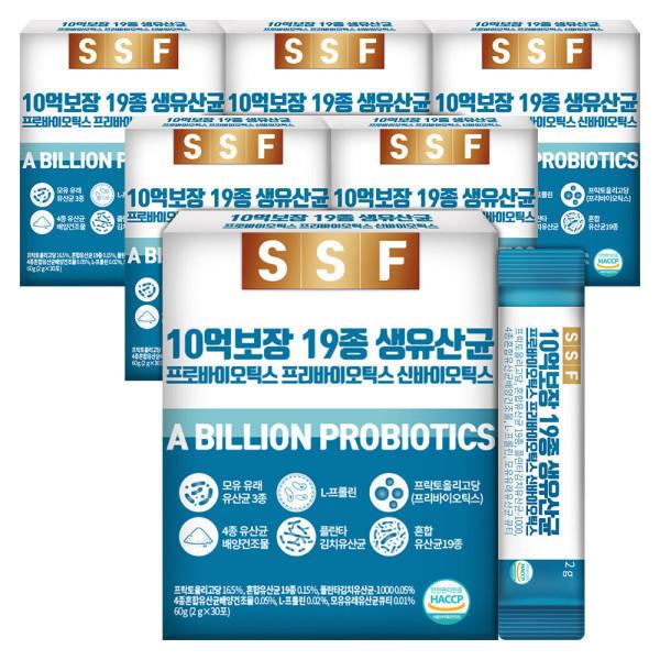 19종 생유산균 프로바이오틱스 신바이오틱스 6박스(180포) 10억보장 프리바이오틱스