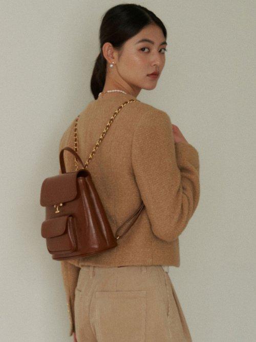 Tilda Chain Backpack Small_Pecan