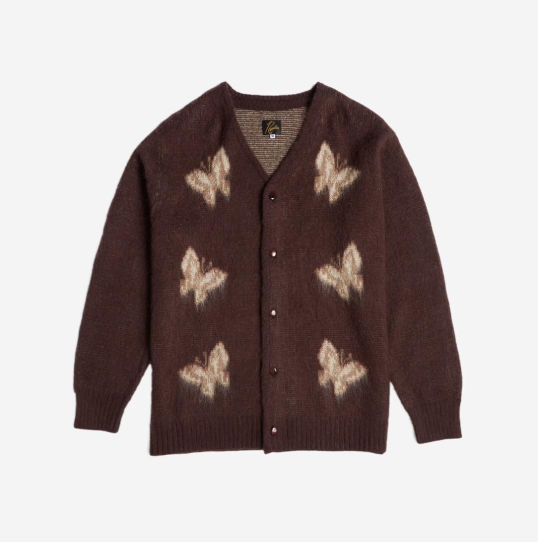 Needles x END. Rattan Mohair Cardigan Brown Natural