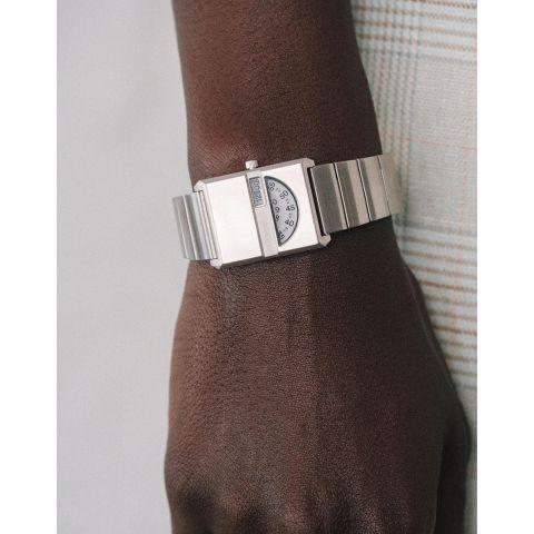 BREDA Pulse Tandem Silver and Metal Bracelet Watch, 26mm