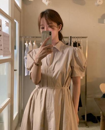 쿠폰 (전체당일) Obj 오브제 어스 퍼프 원피스(끈포함)