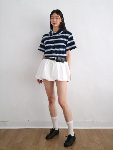 바스락 나일론 벌룬 펌킨 미니 스커트