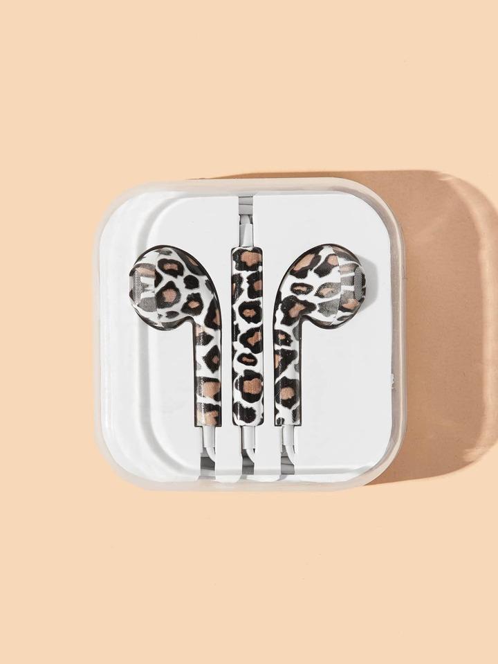 Leopard Pattern In-ear Earphone With Case