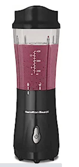 Hamilton Beach Personal Blender for Shakes and Smoothies with 14 Oz Travel Cup and Lid, Black (51101AV)