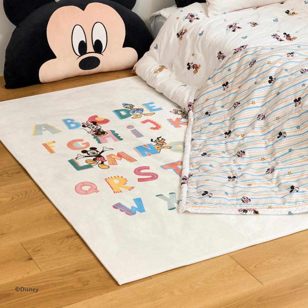 [디즈니] 빨아쓰는 미키 알파벳 친구들 사각 러그 100x150