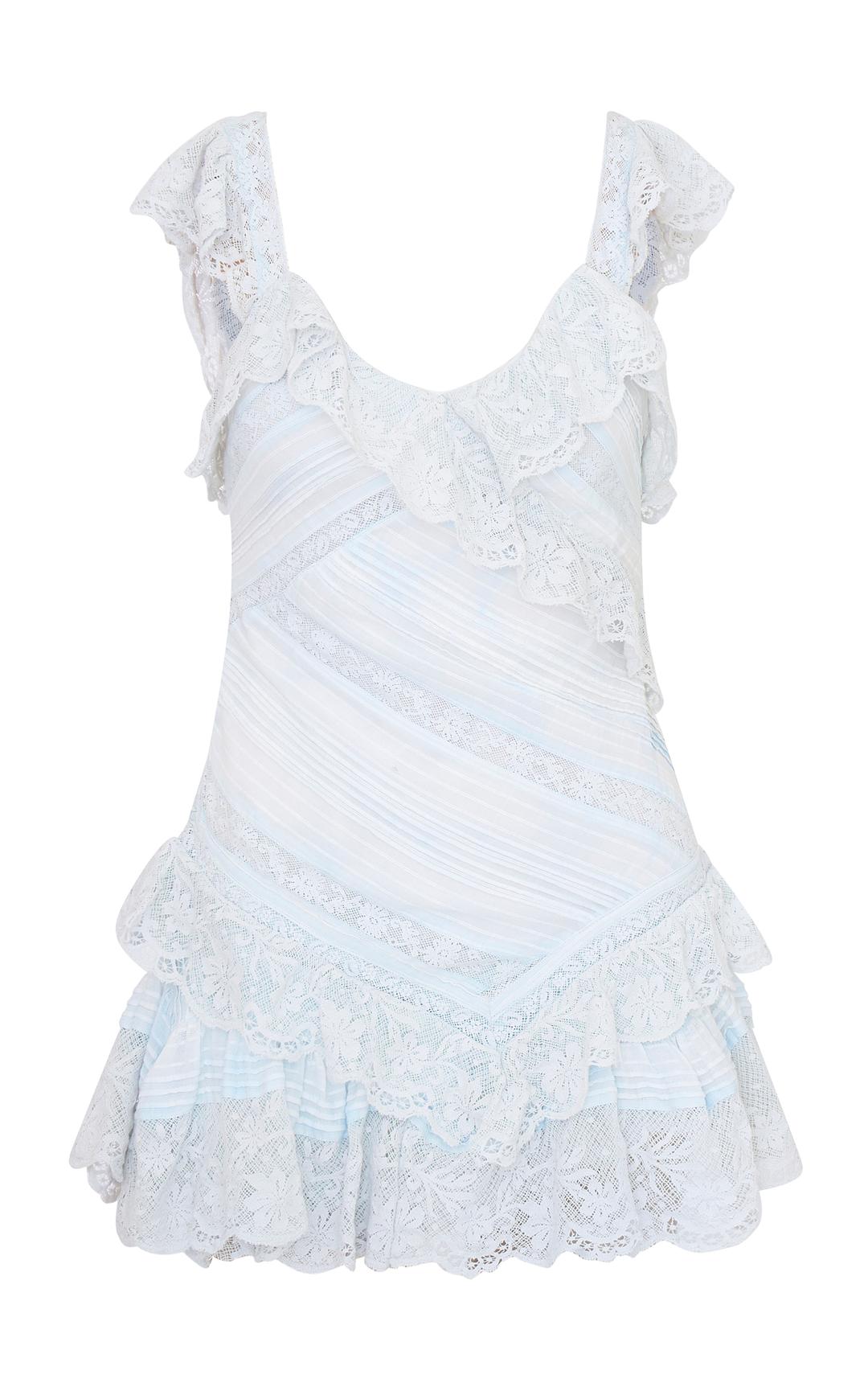 Bensley Lace-Trimmed Cotton Mini Dress