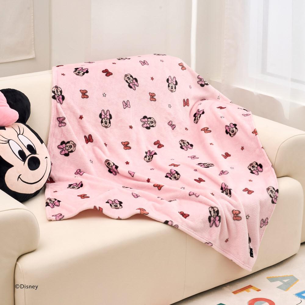 [디즈니] 미니 밍크극세사 담요블랑켓 100x150 핑크